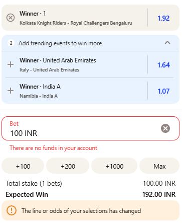 Place IPL bets